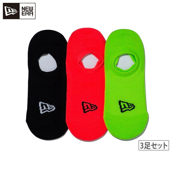 ニューエラ New Era NEW ERA 日本正規品 メンズ レディース ソックス 3足セット ベリーショート アンクル丈 スニーカー丈 ジャガードロゴ ネオンカラー ユニセックス