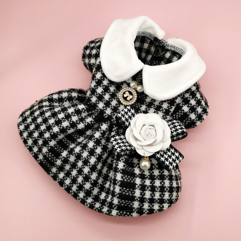 【よりどり2着で300円OFF/よりどり3着で500円OFF】犬服 ドッグウェア ペット服 猫服 ワンピース ドレス スカート 職人手作り 上品 おしゃれ 可愛い かっこいい お姫様 プリンセス 犬猫 小型犬 中型犬 プレゼント 秋 冬 ゴージャス リボン ブランド 愛犬 人気 チェック柄のサムネイル