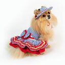 【よりどり2着で300円OFF/よりどり3着で500円OFF】ドッグウエア 犬服 犬の服 ワンピース 犬のハット 2点セット ドレス 帽子 洋服 綿生地 春 夏...