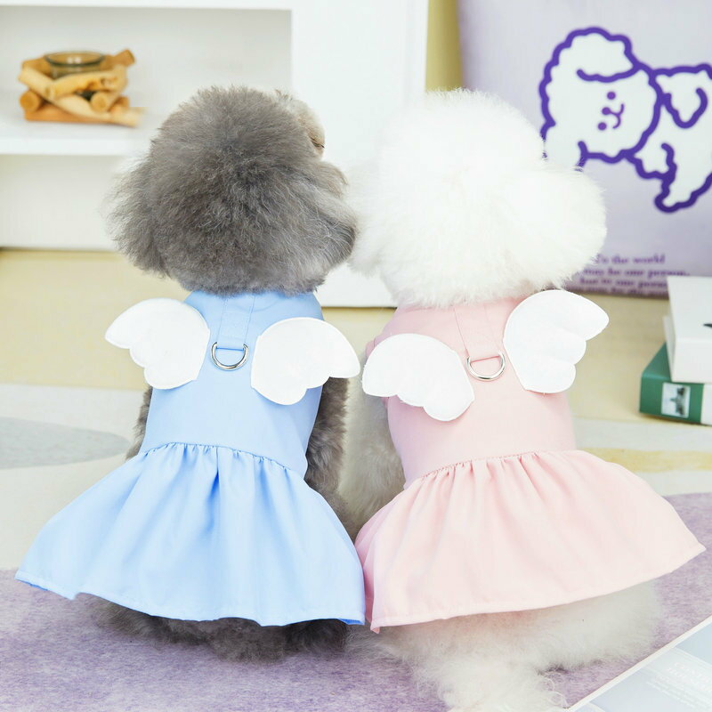 【よりどり2着で300円OFF・3着で500円OFFクーポンあり】ドッグウェア 犬服 犬用ウェア ペットウェア ワンピース ドレス スカート 天使 フリル レース 春用 夏用 春服 夏服 犬服 春 夏 小型犬用 可愛い おしゃれ お散歩のサムネイル