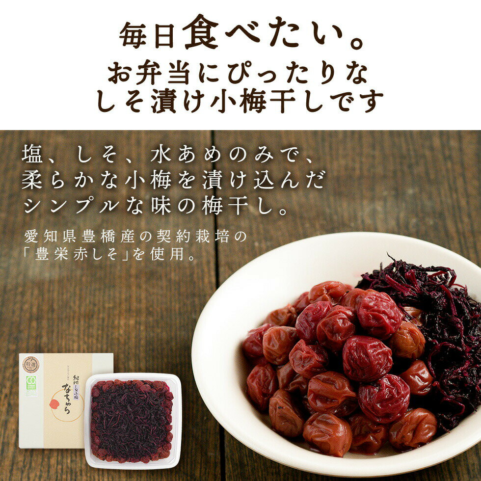 【トノハタ公式】しそ梅干なちゅら(しそ小梅)塩分減塩9%800g昔ながらの梅干