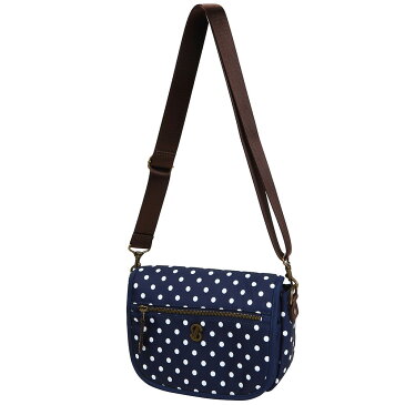 【TONYstyleオリジナルバッグ】レトロドットマルチポケットコンパクトショルダーバッグ<ネイビー>紺色 水玉柄 ドット柄 軽量ショルダーバッグ ななめ掛けバッグ 多機能ポケット