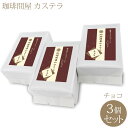 さかえ屋 カステラ 珈琲問屋オリジナル カステラ チョコ 3個セット 取寄品／着日指定不可