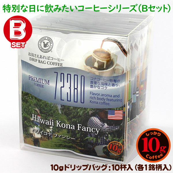 10gドリップバッグ 10種 Bセット 10杯 お湯さえあればコーヒー 特別な日に飲みたいコーヒー 【10gx10袋】