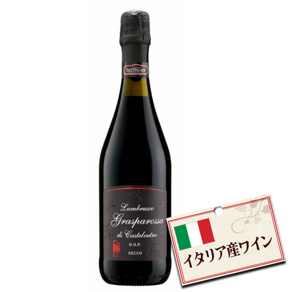 イタリア産 ランブルスコ グラスパロッサ セッコ （辛口 微発砲 赤ワイン）750ml