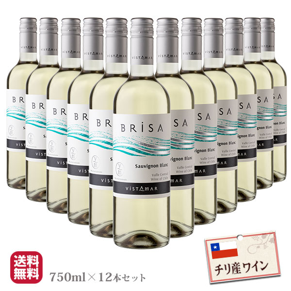 チリ産 白ワイン ビスタマール・ブリーザ　ソーヴィニヨン・ブラン 750ml×12本 送料無料