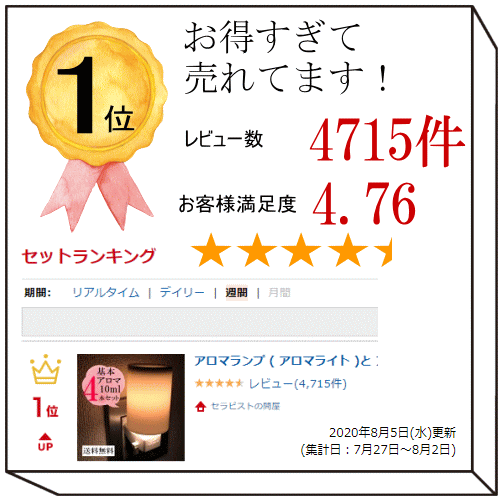 アロマランプ ( アロマライト )と アロマオイル 10mlの4本セット アロマ　エッセンシャルオイル 精油　お試しセット【香りと暮らす】