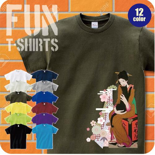 【Tシャツ 半袖 】 竹久夢二 黒船 猫 女性 絵画 錦絵 浮世絵 アート メンズ レディース [ 5.6オンス 厚手 綿100% 長持ちで肌触りが良い 天然素材 敏感肌] コットン シャツ 白 黒 キャンプ アウトドア 服 服装 人気 ブランド おしゃれ トップス