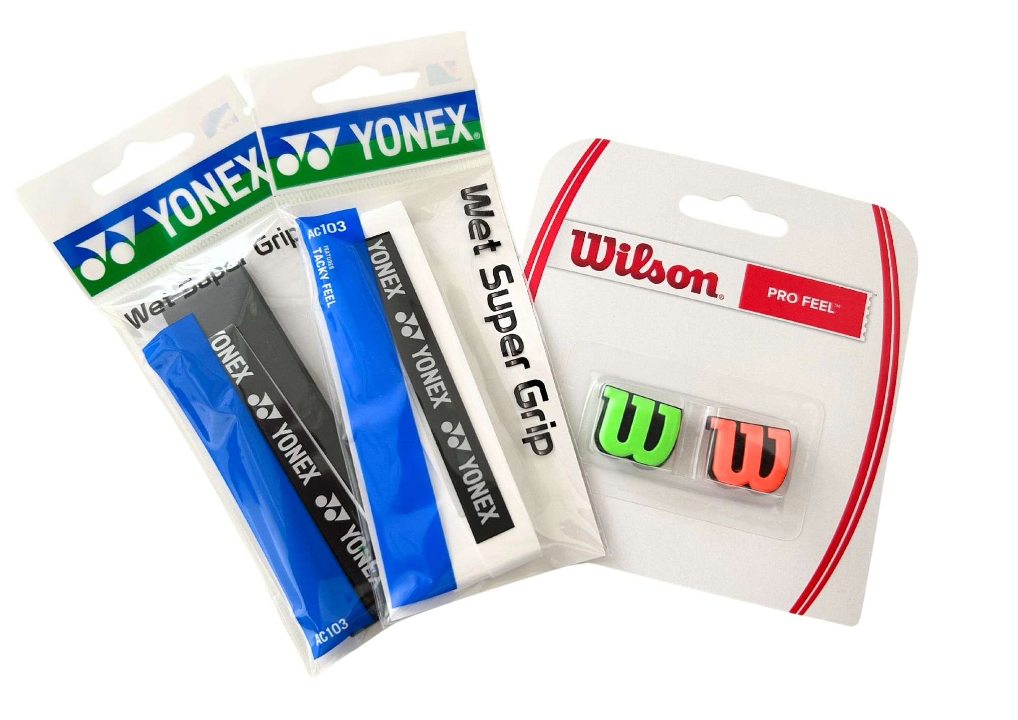 Wilson 振動止め PRO FEEL × YONEX グリップテープ AC103 3点セット 9色から選択可