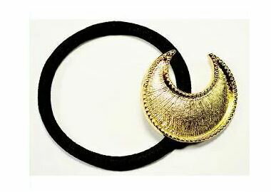 レジン加工可！ 皿付きコンチョポニーゴム 月型