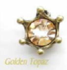 アンティーク調　金古美 アクセサリーチャーム　ストーン付クラウン　Golden Topaz　1個　【メール便対応】