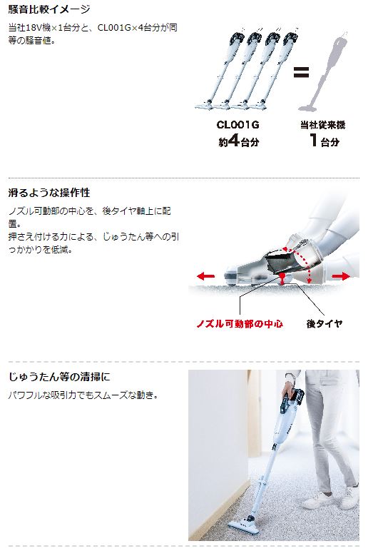 マキタ　40V充電式クリーナー　CL001GZCW　(スノーホワイト)　カプセル式　ワンタッチスイッチ　本体+ロック付サイクロンアタッチメント付　※充電器・バッテリ別売　静か　パワフル　ハンディクリーナー　人気　マキタ正規品