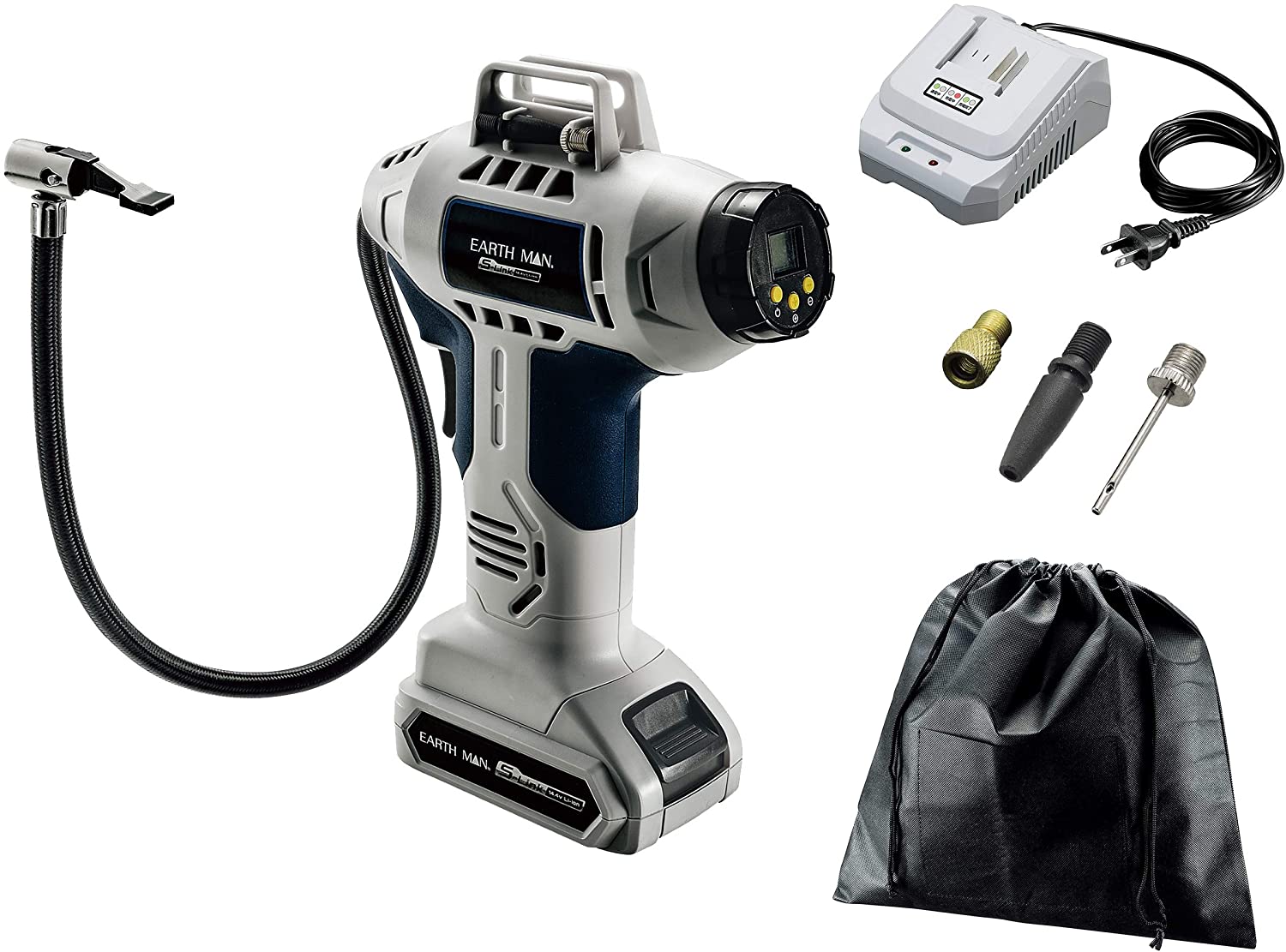 高儀 空気入れ Earth Man S-Link 14.4V 充電式 ハンディエアーポンプ AP-144LiA EM ボール・タイヤ・浮き輪等の空気入れに！ ★