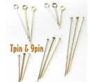 9ピン 30mm ゴールド 100本 【メール便対応商品】