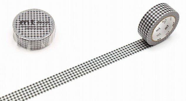 カモイ マスキングテープ mt 1P細かいギンガムチェック・ブラック　MT01D547