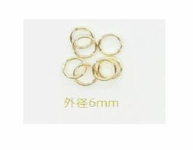 L&A ゴールド 丸カン 20個入り 6mm　　【メール便対応商品】