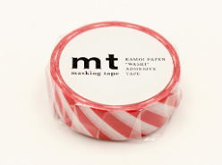 mt マスキングテープ 1P ストライプ・レッド[MT01D371]