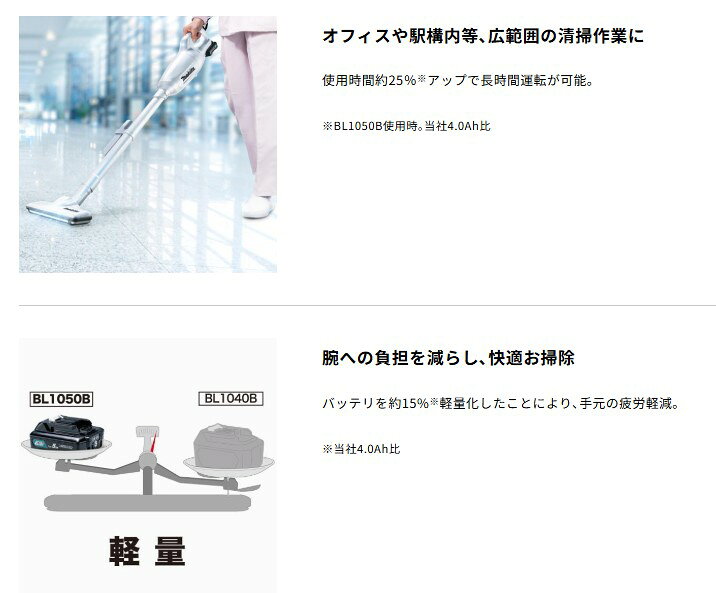 マキタ　CL108FDZW　10.8V充電式クリーナー　本体のみ・バッテリ・充電器別売ワン...