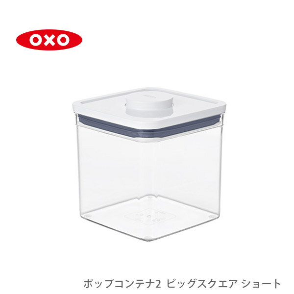 OXO オクソー ポップコンテナ2 POP2 ビッグスクエア ショート （フタタイプ：A）11233600 保存容器 【密閉 密閉容器 ストッカー スリム プラスチック 調味料入れ スタッキング キッチン おしゃれ インスタ映え 人気 ギフト プレゼントとして】