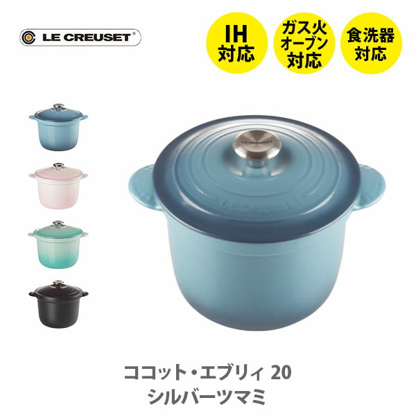 ルクルーゼ 鋳物ホーロー鍋 LE CREUSET ル・クルーゼ ココット・エブリィ 20（シルバーつまみ）【両手鍋 鋳物ホーロー鍋 ステンレスつまみ 20cm 煮物 炊飯 揚げ物 パン作り ルクルーゼ キッチン プレゼント】