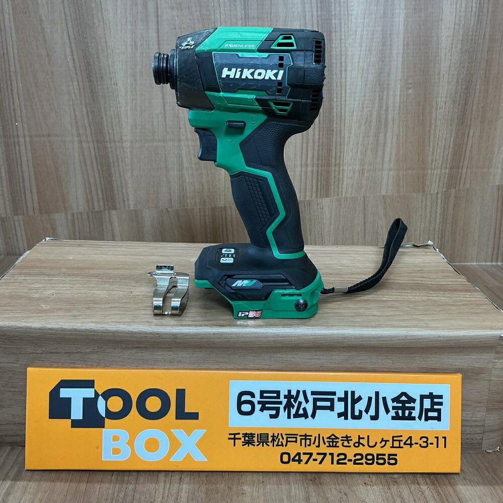 【安心の7日間保証付】 【中古】HiKOKI/ハイコーキ 充電式インパクトドライバ WH36DD（NN） です 状態：中古 内容：本体のみ 動作確認済、正逆回転、打撃操作、ライト点灯、操作パネル問題ありません 中古品の為、傷・汚れ・サビがあります。写真にてご確認ください その他外装等は画像をご確認いただき是非ご検討よろしくお願いします。 また店頭併売も行っておりますので品切れの際はご了承ください。 また当店舗がお近くの場合は実機確認も踏まえてご来店をおすすめしております。 ※商品到着より7日間の初期保証がございます。ご安心してご検討下さい。 ※高額品につき必ず商品到着後の動作確認を上記の期間内にお願いいたします。 ※当社はTOOLBOXは株式会社セキチューの運営する中古工具販売店です。 ※【古物商許可証】 群馬県公安委員会許可 第421032022078号【安心の7日間保証付】 【中古】HiKOKI/ハイコーキ 充電式インパクトドライバ WH36DD（NN） です 状態：中古 内容：本体のみ 動作確認済、正逆回転、打撃操作、ライト点灯、操作パネル問題ありません 中古品の為、傷・汚れ・サビがあります。写真にてご確認ください その他外装等は画像をご確認いただき是非ご検討よろしくお願いします。 また店頭併売も行っておりますので品切れの際はご了承ください。 また当店舗がお近くの場合は実機確認も踏まえてご来店をおすすめしております。 ※商品到着より7日間の初期保証がございます。ご安心してご検討下さい。 ※高額品につき必ず商品到着後の動作確認を上記の期間内にお願いいたします。 ※当社はTOOLBOXは株式会社セキチューの運営する中古工具販売店です。 ※【古物商許可証】 群馬県公安委員会許可 第421032022078号