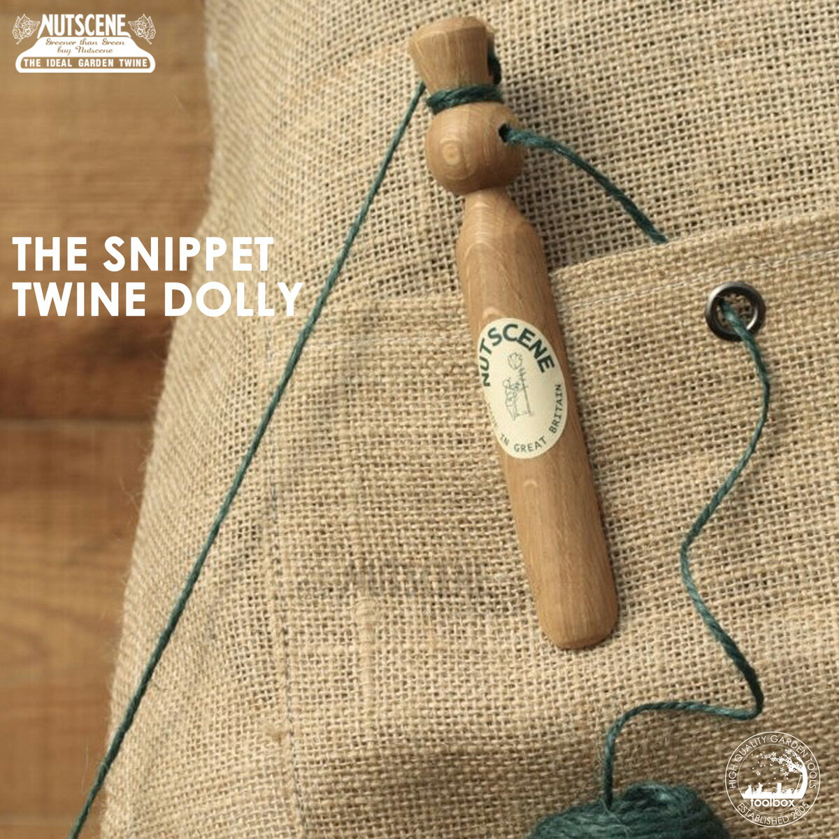 英国 NUTSCENE ナッツシーン 【木製 麻ひも カッター スニペット】「Snippet Twine Dolly」麻ヒモ切り　ハンディー ポケットカッター 麻紐カッター 麻ヒモカッター オーク材 バラ誘引