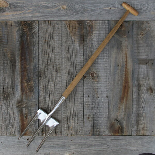 【Digadoo ディガドゥ「ウッドハンドル・フォーク-L」】 ステンレス鍛造 ガーデンフォーク ガーデニング 園芸作業 土堀り 土均し 土起こし おしゃれ 高品質 丈夫 送料無料