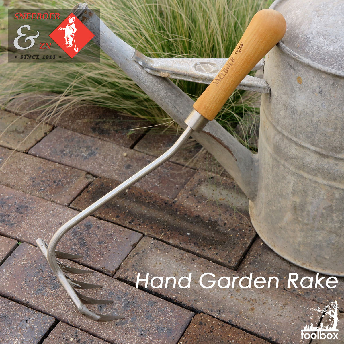 【オランダ王室御用達】【Sneeboer スネーブール 鍛造ステンレス製 ハンド・レーキ(5ツメ）Hand Garden Rake 6509】草取り 土起し 収穫作業 ハンドホー ガーデンツール 園芸用品
