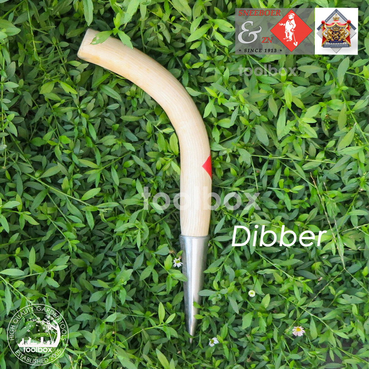 【オランダ王室御用達】【Sneeboer スネーブール ステンレス鍛造 球根穴開けツール「ディバー」Dibber】スチームで曲げたアッシュハンドル