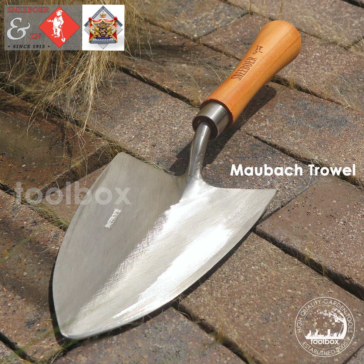 【オランダ王室御用達　Sneeboer スネーブール 鍛造ステンレス マウバチゴテ（Maubach Trowel 4017-140249）Arends Trowel】ハンドスコップ シャベル ショベル スコップ おしゃれ 上質 高品質 園芸用品 植替え 鉢植え ガーデンツール ギフト対応