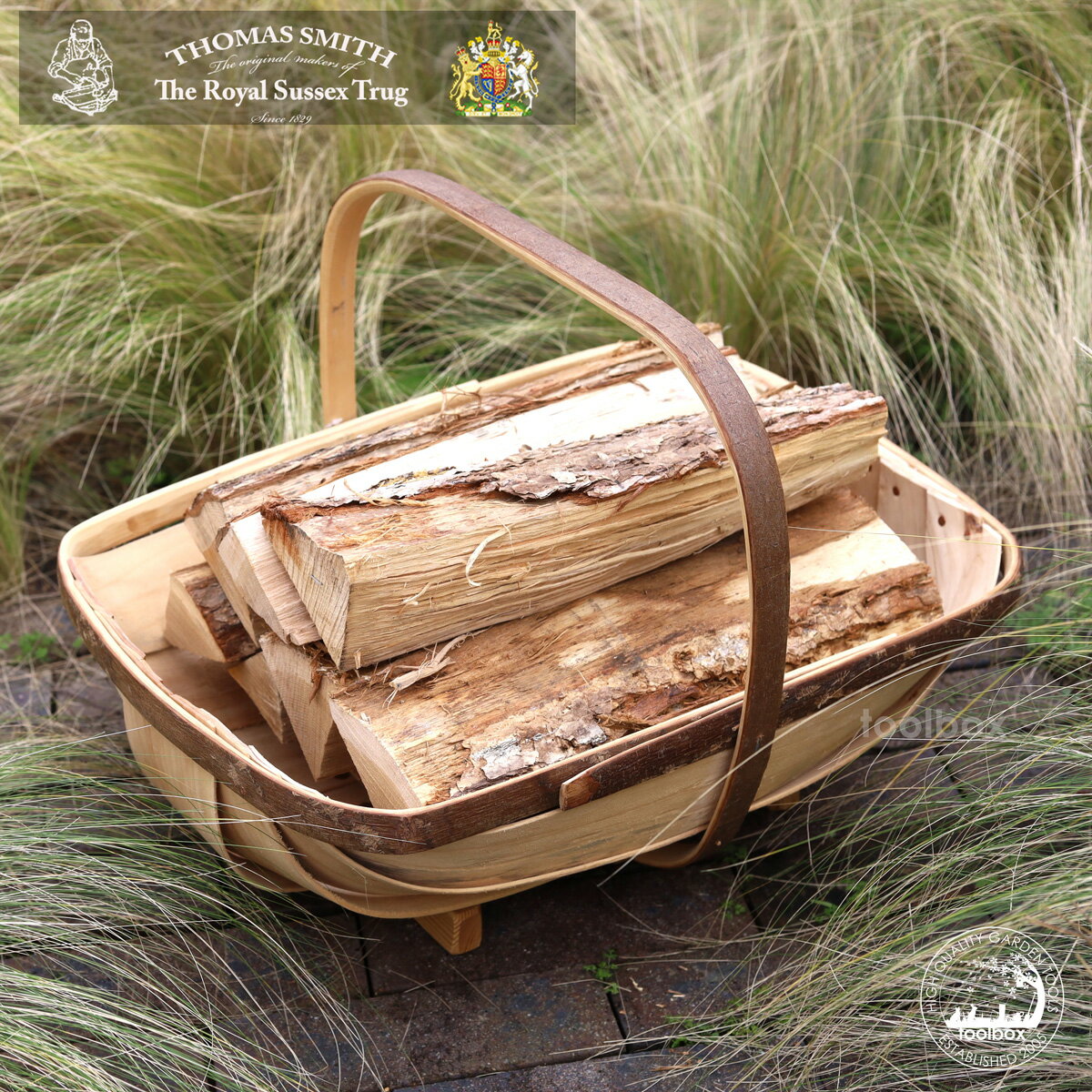 【Royal Sussex Traditional Trugs】【 ロイヤルサセックス ファイアーサイドログトラッグ NO.2】サセックストラッグ 薪置き イギリス製 ハンドメイド 薪 ストーブ 暖炉