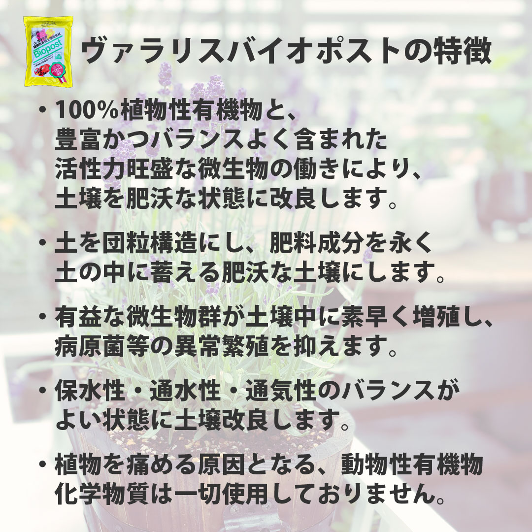 土日出荷可能！【ヴァラリス　バイオポスト】フランス農林省認証肥料 バラ栽培 野菜栽培 無農薬栽培 土壌改良 肥料 園芸 ガーデニング 庭いじり 植え替え 土づくり プランター 鉢植え 植木 お得 3個セット（約4kg)〈送料無料は沖縄 一部離島除く〉(21秋ガーデン）