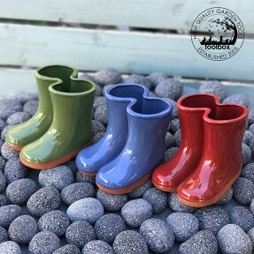 【直輸入】【英国（イギリス）製 テラコッタ ブーツ プランター「Wellies Vase」】長靴鉢 ペン立て インテリア植木鉢 おしゃれ