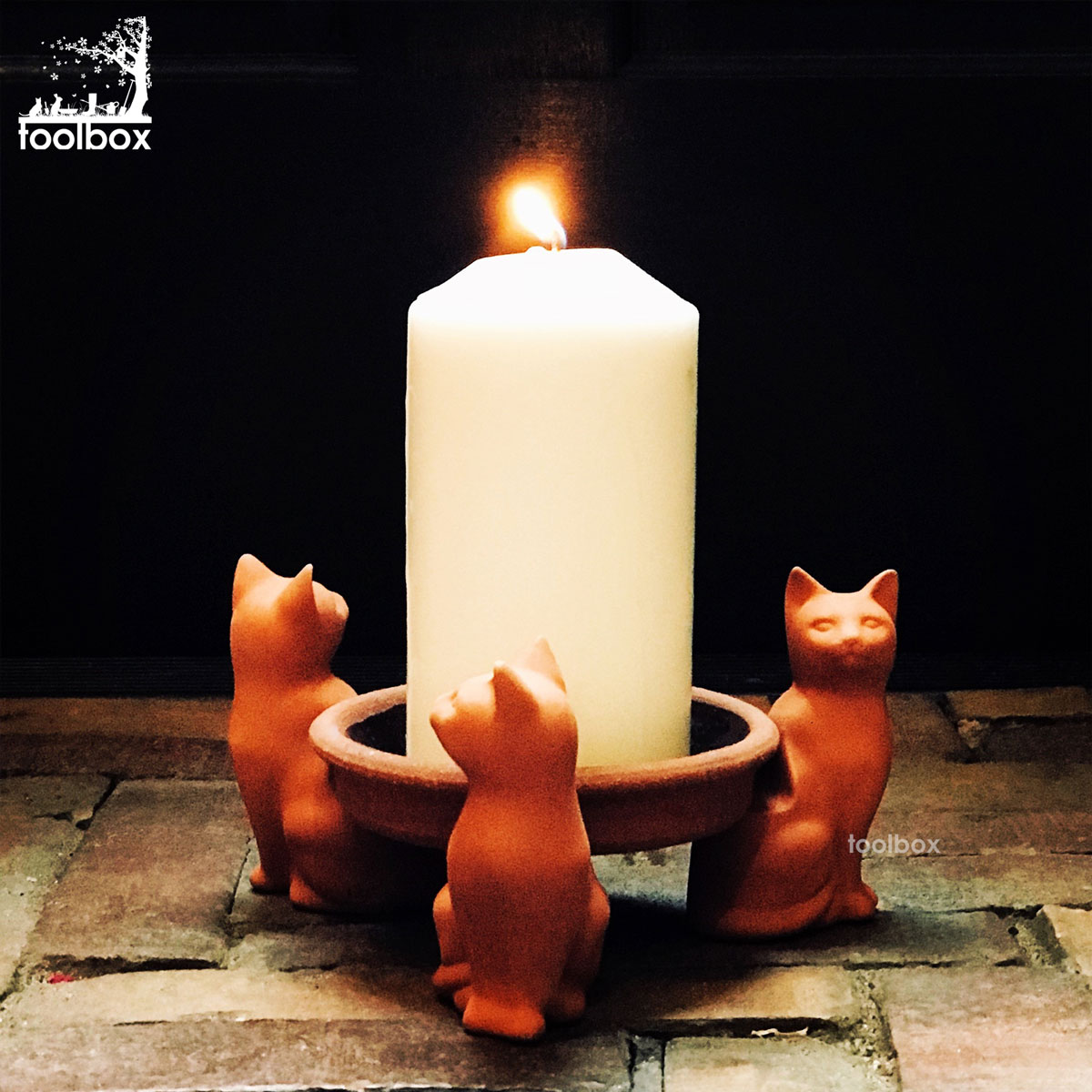 【直輸入 3個セット 英国（イギリス）製 テラコッタ猫のポットフィート Cat Pot Feet】かわいい ネコ キャット ポットフット 足台 鉢置き 鉢足 鉢台