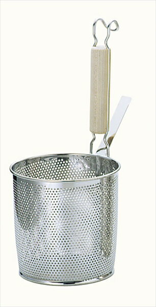 YUKIWA UK18−8パンチング木柄底平煮ざる [ 小 ] ANZ05003