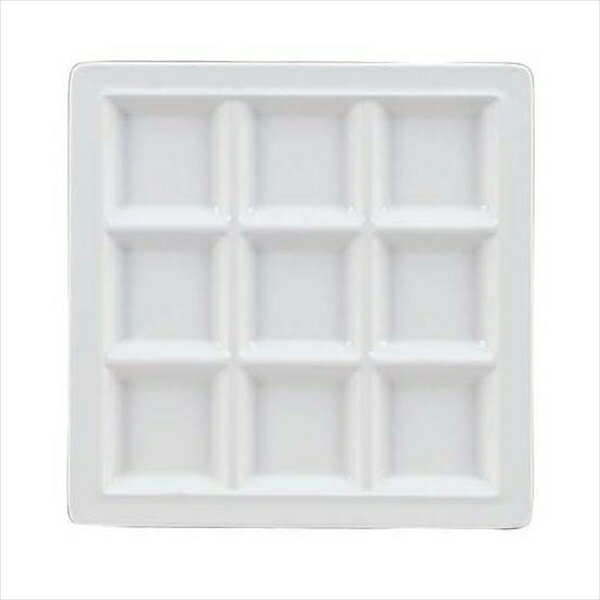 メラミンスクエアプレート9仕切皿 [ M−2350ホワイト ][ 9-2415-0302 ] RSK5202