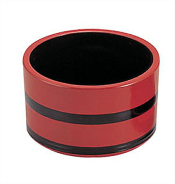 直送品■桶型つゆ入れ朱に帯黒 RTYH5