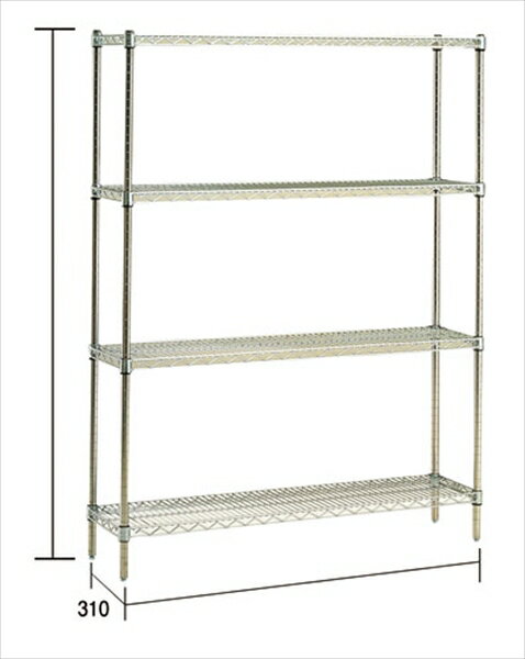 直送品■ステンレスエレクターシェルフSSS [ 1220×PS1390×4段 ][ 9-1198-0302 ] HEL31214