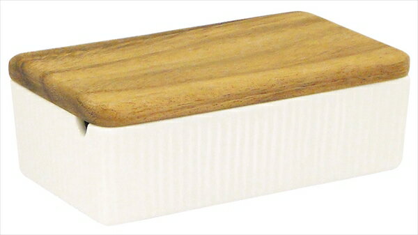 【特長・仕様】材質:本体/白磁 蓋/天然木・200gのバターがきれいに入るサイズです。・バターナイフを入れるスリット付き。メーカー品番,カラー,間口×奥行×高さ()26251,ホワイト,155×95×55