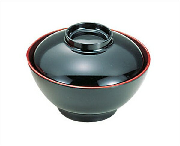 メラミン13Wカスミ型汁椀内朱 [ 蓋 ][ 9-2417-1802 ] RSL32002