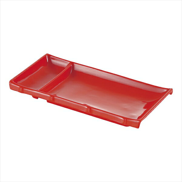 エンテック メラミン　シンプル食器　角仕切皿 [ SP−32R　赤 ] RSK8701