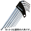 ボールポイント六角棒レンチ7本セット(ロング)(1.5/2/2.5/3/4/5/6)HKLB7S スーパーツール