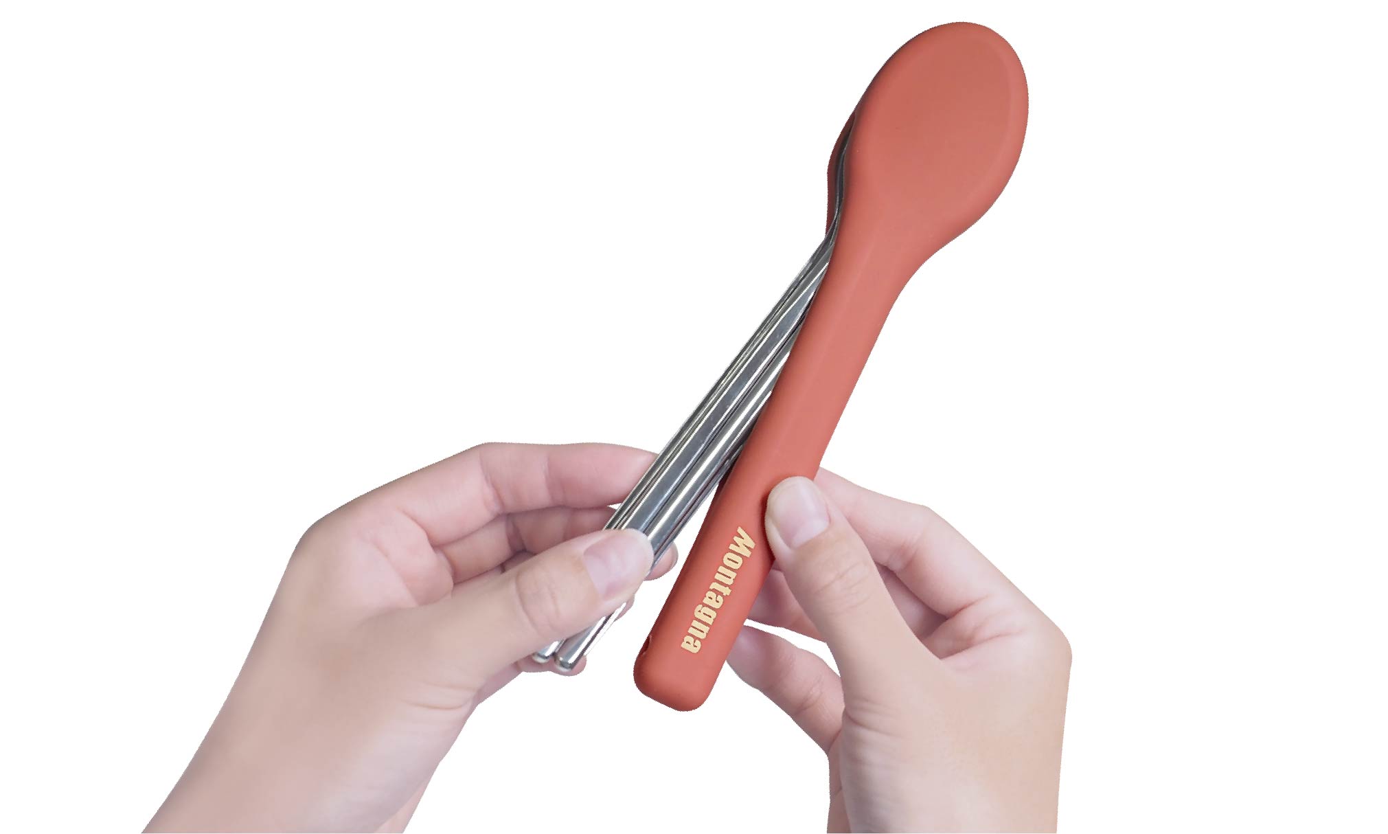 モンターナ Montagna HAC3900 シリコンケース付きカトラリーセット ステンレス製 スプーン フォーク 箸 はし 専用収納ケース付き 軽量BBQ キャンプ アウトドア ピクニック レジャー 災害時 防災グッズ