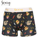 ※追跡可能ゆうパケット※【Seaing(シーング)】JUNKY SURF ジャンクサーフ柄 BLACK ブラック メンズ ボクサーパンツ S3003 MEN'S UNDERWEAR 男性用下着 アンダーウェアー OCEANS オーシャンズ