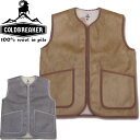 【COLDBREAKER (コールドブレイカー)】VELOUR NO COLLAR VEST メリノウール ノーカラー フリースベスト made in poland ポーランド製