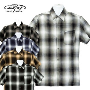 ビッグシルエット【CalTop(キャルトップ・カルトップ】 OMBRE CHECK S/S SHIRTS オンブレチェック 半袖シャツ オープンカラーシャツ 開襟シャツ アメリカ製 USA #2000SS ネルシャツ　CAL TOP CALTOP