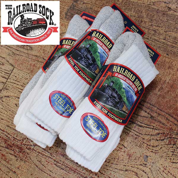 ※追跡可ゆうパケット配送※【RAILROAD SOCK（レイルロードソック）】DOUBLE CUSHION CREW SOCKS ダブルクッションブーツソックス 靴下 くつした BOOTS SOCKS ブーツソックス メンズ レディース 男性用 女性用 アメリカ製 MADE IN USA Steel Toe Crew Sock