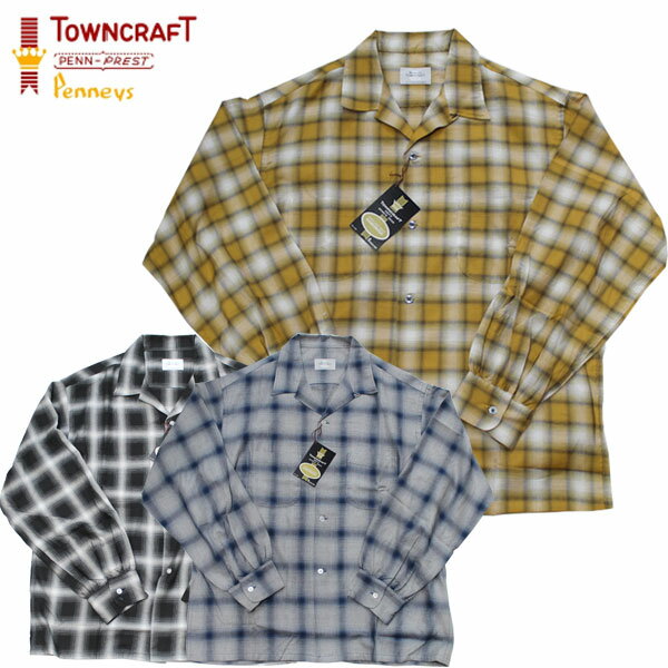 【TOWNCRAFT（タウンクラフト ）・PENNY'S（ぺニーズ）】 OMBRE LOOP COLLAR SHIRT オンブレ ループカラーシャツ ロード・オブ・ドッグタウン Z-BOYS NIRVANA(ニルバーナ）のKURT COBAIN（カートコバーン）長袖シャツ CHECK SHIRTS チェックシャツ　TOWN CRAFT TC23S006