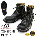 楽天SLOWWEARLION楽天市場店3ヶ月保証/SWL【OB-8593H】スローウェアライオン/SLOW WEAR LION ブラック/BLACK クロムエクセルレザー プレーンミッドブーツ/ワークブーツ/編み上げ 国産/日本製 メンズ/レディース サイドジップ/ジッパー ビブラム#100/ラグソール ステッチダウン製法 本革/牛革/レザー