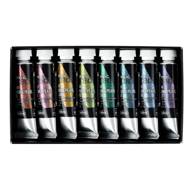 【30%OFF!!】ホルベイン アクリリック カラー[イリデッセンス]5ml クロマパール 8色組